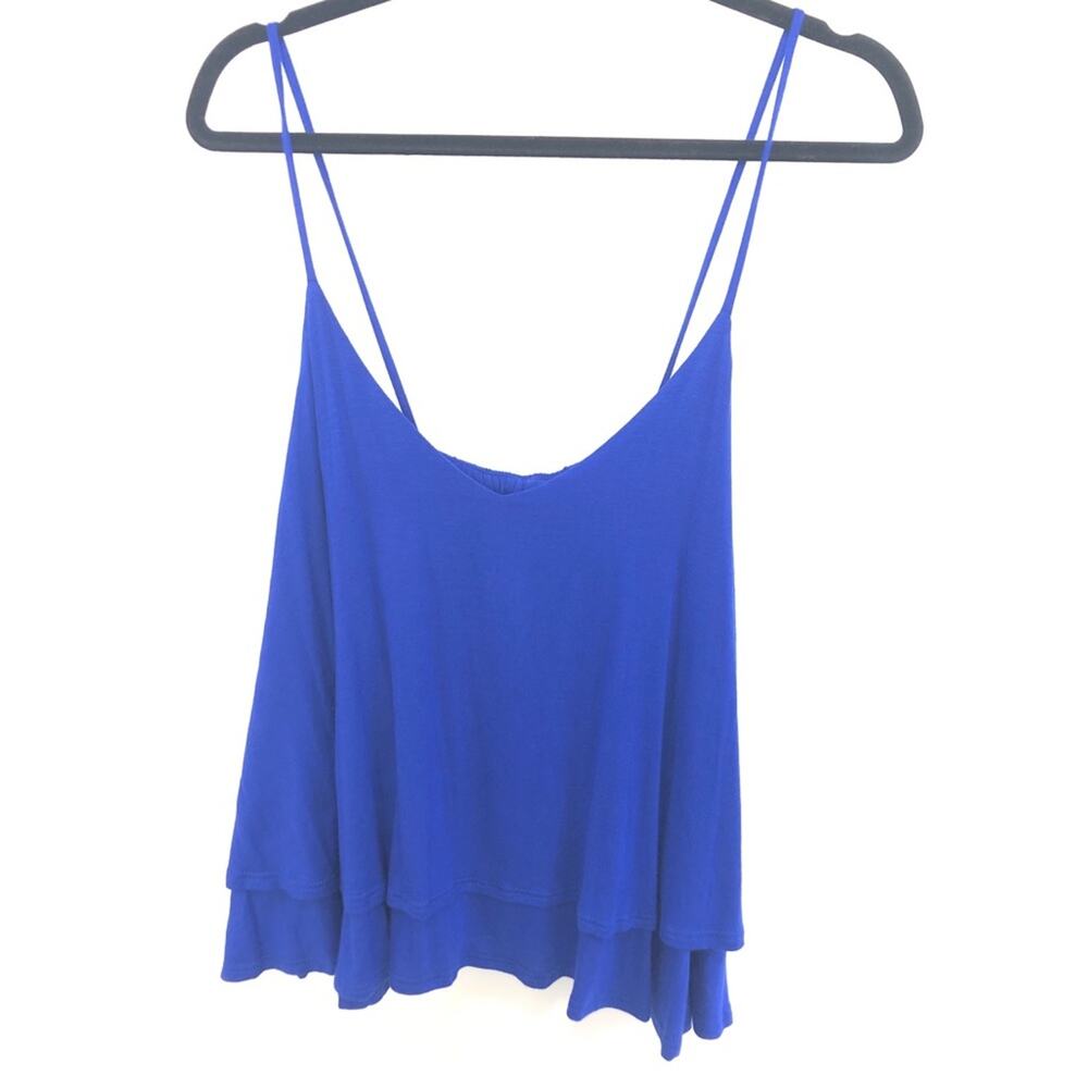 Blue Spaghetti Strap Crop Top